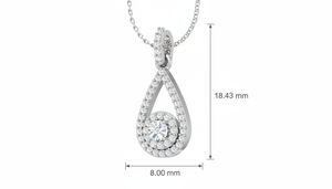 Pendentif en forme de larme en or 14 carats et diamants naturels pour femmes - Product Image 3