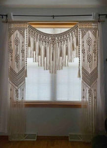 Rideau en macramé fait main Tenture murale Décoration de la maison en gros - Product Image 4