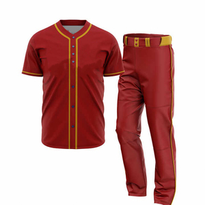 Ensemble d'uniformes de baseball softball pour hommes personnalisés de qualité 100% polyester respirant et confortable comprenant un maillot et un pantalon - Product Image 3