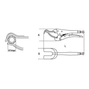 Pince autobloquante réglable BETA avec mâchoires de type fourche Produit multi-pack - Product Image 2