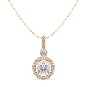 Collier pendentif en or massif 14 carats avec diamant de laboratoire HPHT CVD de conception personnalisée REYES pour femmes, meilleur cadeau de mariage, bijoux pour la mariée - Product Image 1