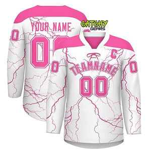 2024 personalizado nuevo diseño Jersey de Hockey sobre hielo Transferencia de Calor impresa 100% poliéster uniforme transpirable de secado rápido - Product Image 1
