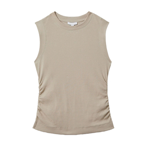 Summer Wear Lady Ribbed Tank Tops O Neck Plus Size Knitted Soft Workout Street Wear Adult <b>Women's</b> <b>Singlets</b> With Custom Size - Product Image 6