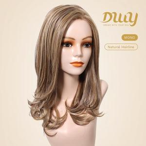 Perruque synthétique sans colle Ella-DWY de haute qualité pour femme, longueur aux épaules, pointes bouclées avec raie libre, en fibre haute température - Product Image 2