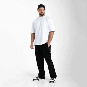 เสื้อยืดโอเวอร์ไซซ์สะพายไหล่ของผู้ชาย240กรัมผ้าคอตตอนขนาดใหญ่หรูหราว่างเปล่าชุดสตรีทแวร์ผ้าฝ้าย100% ออกแบบได้ตามต้องการ - Product Image 6