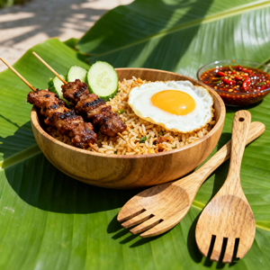 Bol à salade et à fruits en bambou massif, léger et poli, de haute qualité, en gros d'usine, par MULTI CRAFT - Product Image 4