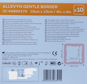 Apósito autoadhesivo de espuma Allevyn Gentle Border de 10x10 cm para heridas 66800270 - Product Image 2