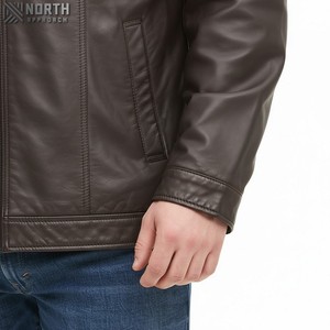 Blouson noir en cuir de vachette pour hommes 2025 avec conception de logo personnalisé et couleur produit de haute qualité avec des prix de gros Bomber - Product Image 4
