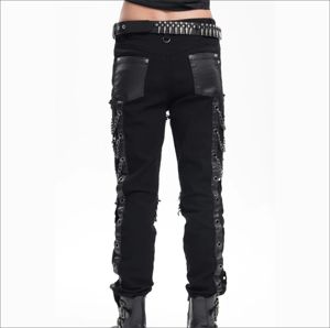 Pantalones de mezclilla de pierna recta de estilo gótico personalizados, ropa informal estilo Hip Hop Retro para hombres y mujeres, cintura informal holgada - Product Image 2