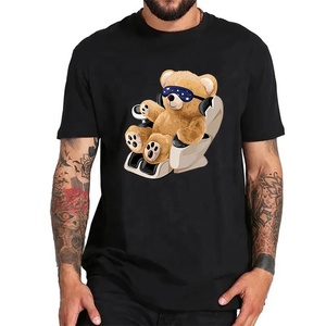 เสื้อยืดคอกลมผ้าฝ้ายแขนสั้นสำหรับผู้ชายพิมพ์ลายหมีเท่ๆเสื้อผ้าแนวสตรีทแฟชั่นฤดูร้อน2024ใหม่ - Product Image 1