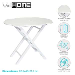 WELL HOME Table pliante pour enfants Nuble White 62,5x48x51,5 pour l'espace des enfants - Product Image 2