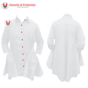 Vestido Largo de Algodón Bordado de Delta Sigma Sorors para Mujer |   Vestido de Algodón Bordado con Letras Griegas Personalizadas para Mujer - Product Image 5