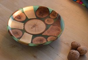 RESIN LINKED DECOR HANDMADE NATURAL WOODEN AND RESIN SALAD BOWL Good Quality for <b>Home</b> and Restaurant Use for Parties - Product Image 6