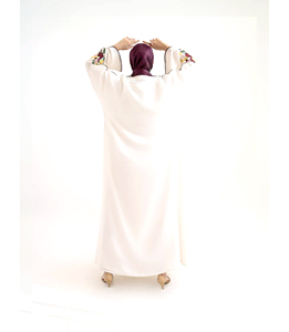 Robes modestes couleur unie traditionnel classique islamique musulman plaqué abaya pour femmes - Product Image 2