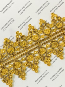 Golden Morocco Lace Trim Embroidery Beads <b>Sequin</b> Lace Trim Garments Lace Borders Deals in Wholesale - Product Image 6