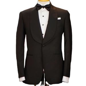 Costumes d'affaires longs pour hommes simple boutonnage marron plissé sur le devant Costume d'affaires long respirant de grande taille - Product Image 1