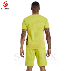 เซ็ตชุดวอร์มกางเกงขาสั้นสองชิ้นสำหรับผู้ชายชุดวอร์มเล่นกีฬาทำจากโพลีเอสเตอร์ออกแบบได้ตามต้องการสำหรับฤดูร้อน2024 - Product Image 5