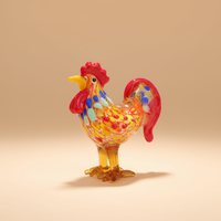 Figurine de coq en verre moderne faite à la main, presse-papiers en cristal Art Déco, décoration pour la maison, le bureau ou le tableau de bord de voiture