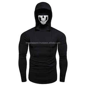 Sudaderas con capucha negras con máscara de calavera con cordón y cremallera para hombre personalizadas con servicio OEM 2025 de la mejor calidad para hombre, cree su propio logotipo y diseño - Product Image 4