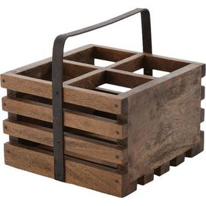 Black Polished Mango Wood Serving Caddy Decorative <b>Kitchen</b> Organizer for <b>Storage</b> Tableware Cutlery Office Use-OEM Design - Product Image 2