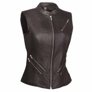 Top Quality <b>Women's</b> Genuine Leather <b>Vest</b> Real Leather Goatskin Leather <b>Vest</b> with Custom logo and Sizes for <b>Womens</b> - Product Image 5