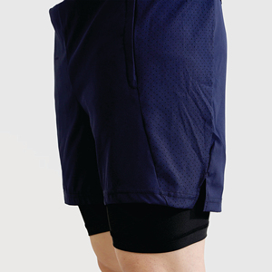 Best Men's Three-Quarter Fitness Shorts for Running Track Quick-Drying Anti-Slip Double-<b>Layer</b> Drawstring Closure Breathable - Product Image 2