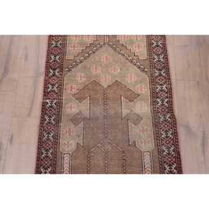 2x3.3 ft Rug, Vintage Turkish Rug, <b>Brown</b> <b>Wool</b> Rug - Product Image 3