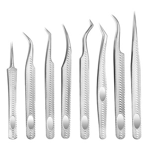 Custom <b>Manicure</b> Private logo Eyebrow <b>Tweezer</b> Lash Extension 90 Degree Eyelash <b>Tweezers</b> Fiber Tip <b>Tweezers</b> - Product Image 5