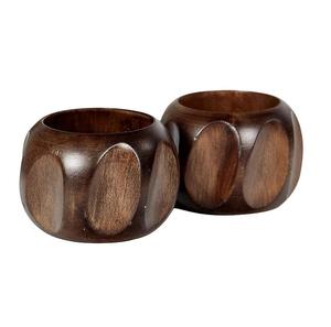 Anneaux de serviette en bois durables avec finition lisse pour table à manger moderne - Product Image 6