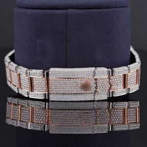 Montre Moissanite élégante de style business entièrement glacé Mouvement automatique japonais Acier inoxydable Luxe Analogique Résistant à l'eau - Product Image 6