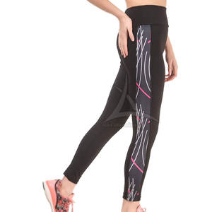 Taille haute décontracté respirant solide haute qualité Spandex/Polyester couleur personnalisée Design pleine longueur Legging pour femmes fabriqué - Product Image 5