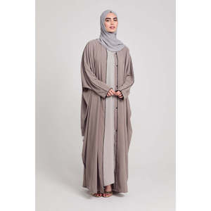 Ropa musulmana tradicional Farasha abierta con textura Premium con detalles y accesorios de piedra delicada - Product Image 5