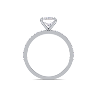 Bague de fiançailles pavée en diamant taille princesse cultivé en laboratoire certifié IGI en argent sterling 925 massif