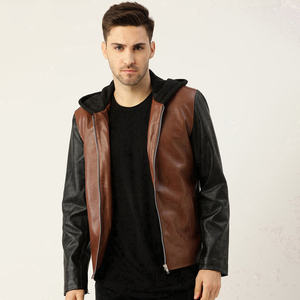 2024 OEM Service High Street Style col montant veste en cuir pour hommes avec fermeture à glissière manches complètes respirant antibactérien - Product Image 3