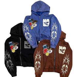 Sudaderas con capucha de gran tamaño con cremallera de invierno para hombre de algodón 100% de peso pesado con bolsillo e impresión de logotipo personalizado - Product Image 1