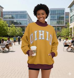 Sweat-shirt en molleton à col montant imprimé pour femmes Sigma Theta Pi, vêtements d'hiver pour le campus, vente en gros Delta Sigma Chi - Product Image 3