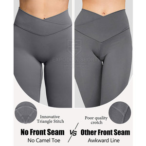 <b>Flared</b> Gym Fashion Women's Regular Fit Mid Elastic Waist Winter Breathable Eco-Friendly Full Length Flare <b>Leggings</b> - Product Image 5