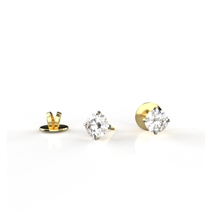 Avarta Boucles d'oreilles solitaire en or 18 carats 10 cents - Product Image 3