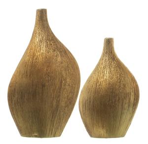 Ensemble de vases en métal argenté et doré texturé antique avec des pièces maîtresses décoratives artisanales de luxe pour la décoration moderne de la maison et du bureau - Product Image 5