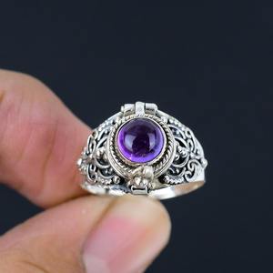 Tendance 925 en argent Sterling améthyste pierre précieuse bague bijoux à la main en argent Boho Style bague bijoux pour femmes cadeau pour les filles - Product Image 4