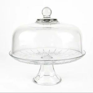 Support à gâteau en verre de qualité restaurant avec dôme, idéal pour les présentoirs de desserts au comptoir et les vitrines de boulangerie - Product Image 1