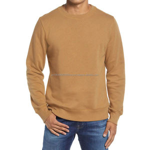 Nuevas sudaderas informales personalizadas de primavera y otoño para hombre, jersey de cuello redondo de Color sólido de gran tamaño, sudaderas con capucha de rizo de algodón - Product Image 1