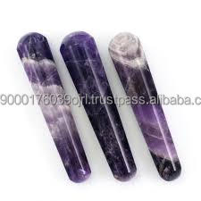Baguettes de massage en agate lisse en cristal Cristaux de guérison naturels Pierre semi-précieuse Artisanat à vendre Pierre précieuse de guérison en améthyste - Product Image 2