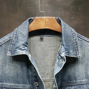 2024 hommes à la mode classique Denim veste meilleure qualité rétro lavé manteau avec col Long hiver rue travail nouveau Style automne manteau - Product Image 5