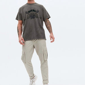 Camiseta Personalizada para Hombre, 100% Algodón, Tejido de Punto Grueso, Lavado Ácido, Estilo Vintage, Corte Regular - Product Image 3