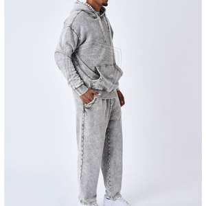 Venta al por mayor de calidad superior de los hombres de lavado ácido chándal Para la venta de peso ligero Running Wear ácido lavado chándales - Product Image 3