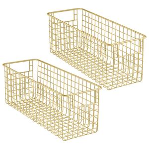 Nouveau panier de rangement fait main en métal plaqué or avec poignée paniers d'épicerie polyvalents conteneur de stockage moderne - Product Image 1