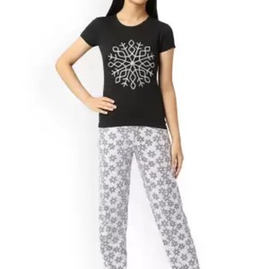 Tela de algodón para niñas Pantalón de noche transpirable con cintura elástica Estilo de estampado informal para el verano - Product Image 3