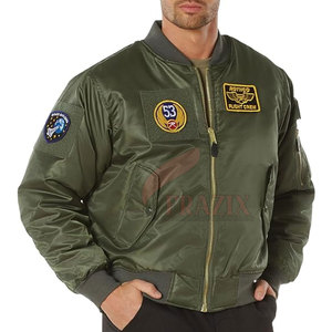 Blouson aviateur en satin à la mode avec patchs personnalisés pour hommes et femmes Blouson aviateur en satin de haute qualité - Product Image 1