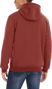 เสื้อฮู้ดดี้ผู้ชายแบบสวมใส่สบายสำหรับฤดูหนาว ผลิตตามสั่ง OEM ปริมาณสั่งซื้อขั้นต่ำน้อย สีพื้น ผ้าฝ้ายฟลีซ 100% ดีไซน์กระเป๋าเสื้อ - Product Image 2